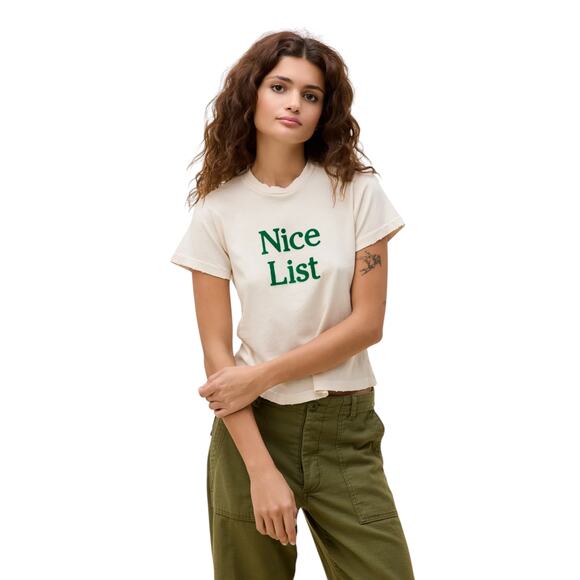 DAYDREAMER Nice List Vintage Tee in Dirty White M - Picture 2 of 11